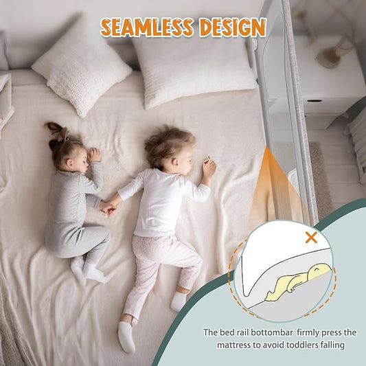 G TALECO GEAR Bed Rail for Toddlers, Stable Protective Bed Side Rails, Baby Bedrail Guard for Twin Full Queen & King Size Bed (74.8 Inch, 1 Piece) ((3 Sides for Queen Size) 78.74x78.74x59 Inch)