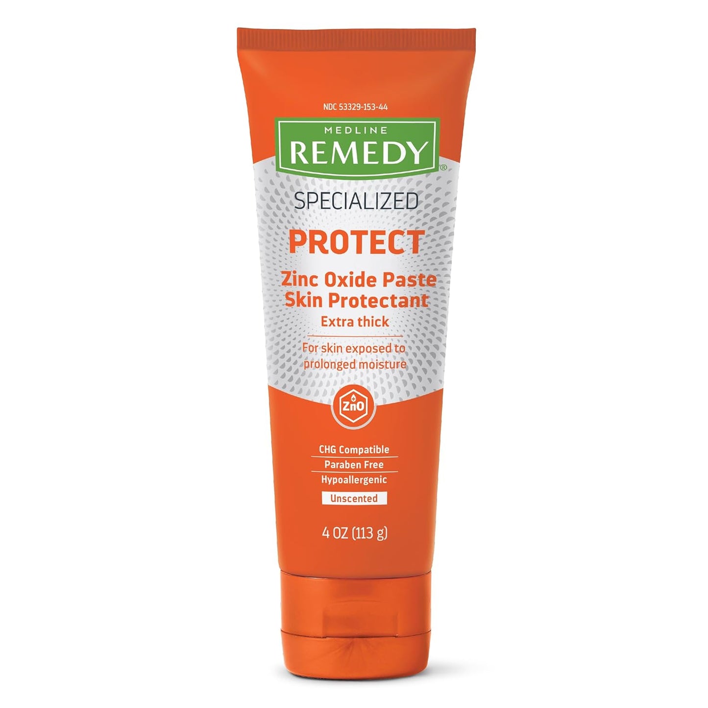 Medline Remedy Specialized Extra Thick Zinc Skin Paste (4 oz), Unscented, Micronized Zinc Oxide, Incontinence Cream, Diaper Rash, Barrier, Nourishing, Soothes Irritation, Wetness Protection