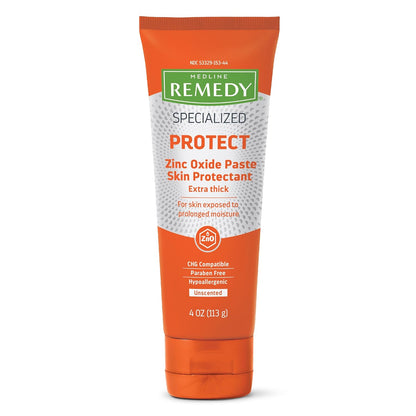 Medline Remedy Specialized Extra Thick Zinc Skin Paste (4 oz), Unscented, Micronized Zinc Oxide, Incontinence Cream, Diaper Rash, Barrier, Nourishing, Soothes Irritation, Wetness Protection