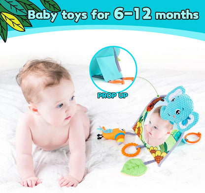 Koty Infant Car Seat Toy - Kick and Play Activity Center with Mirror, Teether and Crinkle Paper, Fun Travel Baby Toy for Rear Car Seat, Easier Drive with Newborns, Babies