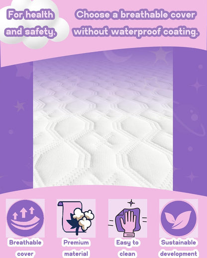 WELLZEE Pack N Play Mattress 36.5"x25", Fit for Dream On Me Nest/Zodiak/Zoom Portable, Pamo Babe Deluxe and Baby Trend Playard, Breathable & Washable Cover, Ultra-Suppotive Foam