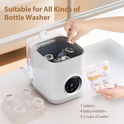 60 Count Bottle Washer Tablets for Baby Bottle Washer, Detergent Tablets Compatible with Momcozy, Baby Brezza, Grownsy Bottle Washers, Safe & Residue Milk Free