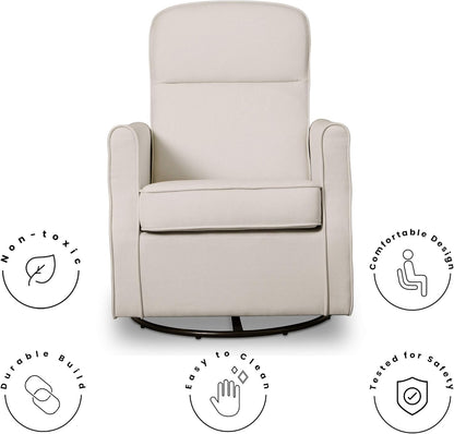 Delta Children Blair Slim Nursery Glider Swivel Rocker Chair, Charcoal