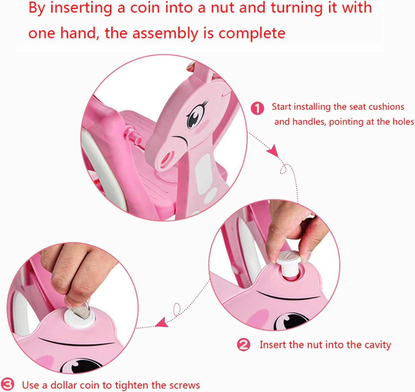 HTTMT- Giraffe Potty Training Toilet Ladder Seat With Upgraded Cushion Step Stool Ladder Toilet Chair/Toilet Trainer for Baby Toddler Kids Children In Pink [P/N: ET-BABY001-PINK STEP]