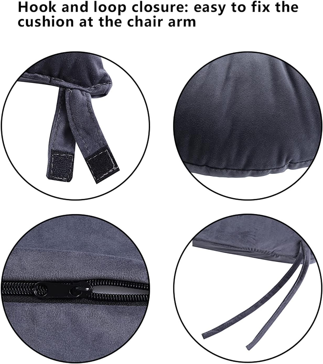 Zerone Soft Velvet Cotton Chair Cushions and Stool Pad Set, Glider Rocker Replacement Cushions with Storage Pockets
