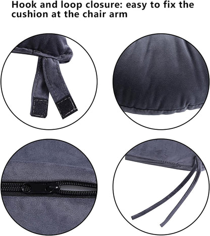 Zerone Soft Velvet Cotton Chair Cushions and Stool Pad Set, Glider Rocker Replacement Cushions with Storage Pockets