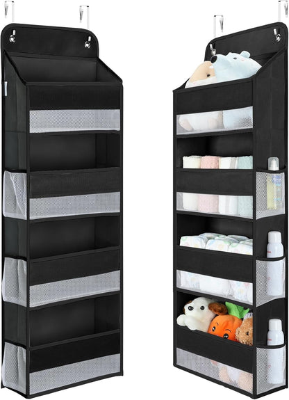 Yecaye 1 Pack Over the Door Organizer, 35.2lbs Load Toy Stuffed Animal Storage, Swing-proof Hanging Bathroom Organizers and Storage for Nursery Newborn Baby Essential Stuff Dorm Room Essentials