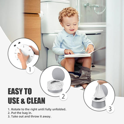 Portable Potty for Toddler Travel Foldable Potty Seat for Toddler Training Toilet for Kids Boys Girls Car On The Go Potty Travel Toilet Chair for Camping Park Indoor/Outdoor