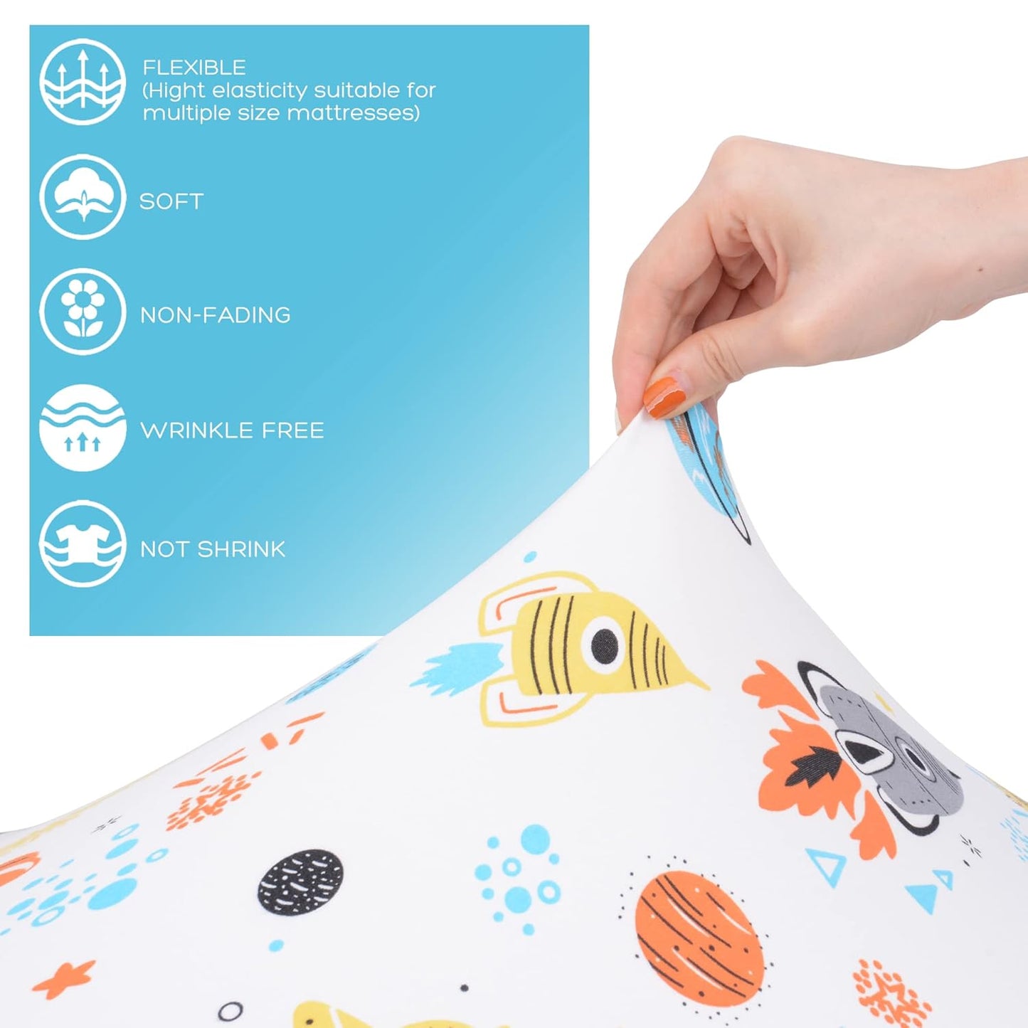 Cloele Square Playard Fitted Sheet 36x36, Ultra Soft Polyester Playpen Sheet for Baby & Pet, Dogs Pattern Pack and Play Crib Sheets, Portable Playard Mattress Cover