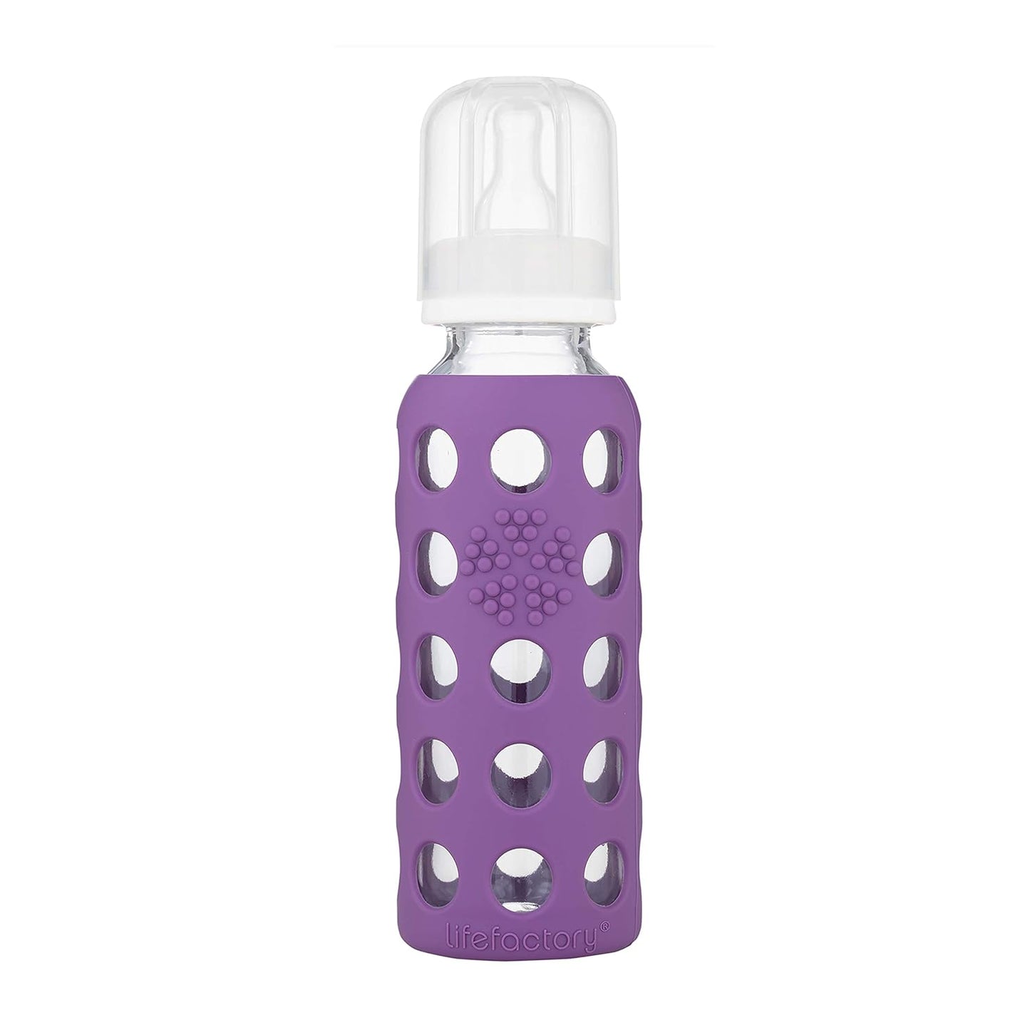 Lifefactory Glass Baby Bottle with Stage 1 Nipple and Protective Silicone Sleeve Cantaloupe, 4 Oz