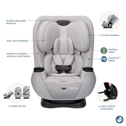Maxi-Cosi Pria All-in-One Convertible Car Seat, Infant to Toddler Car Seat, Easy-Install Harness, Machine-Washable Cover, 5-100 lbs, Sea Shadow