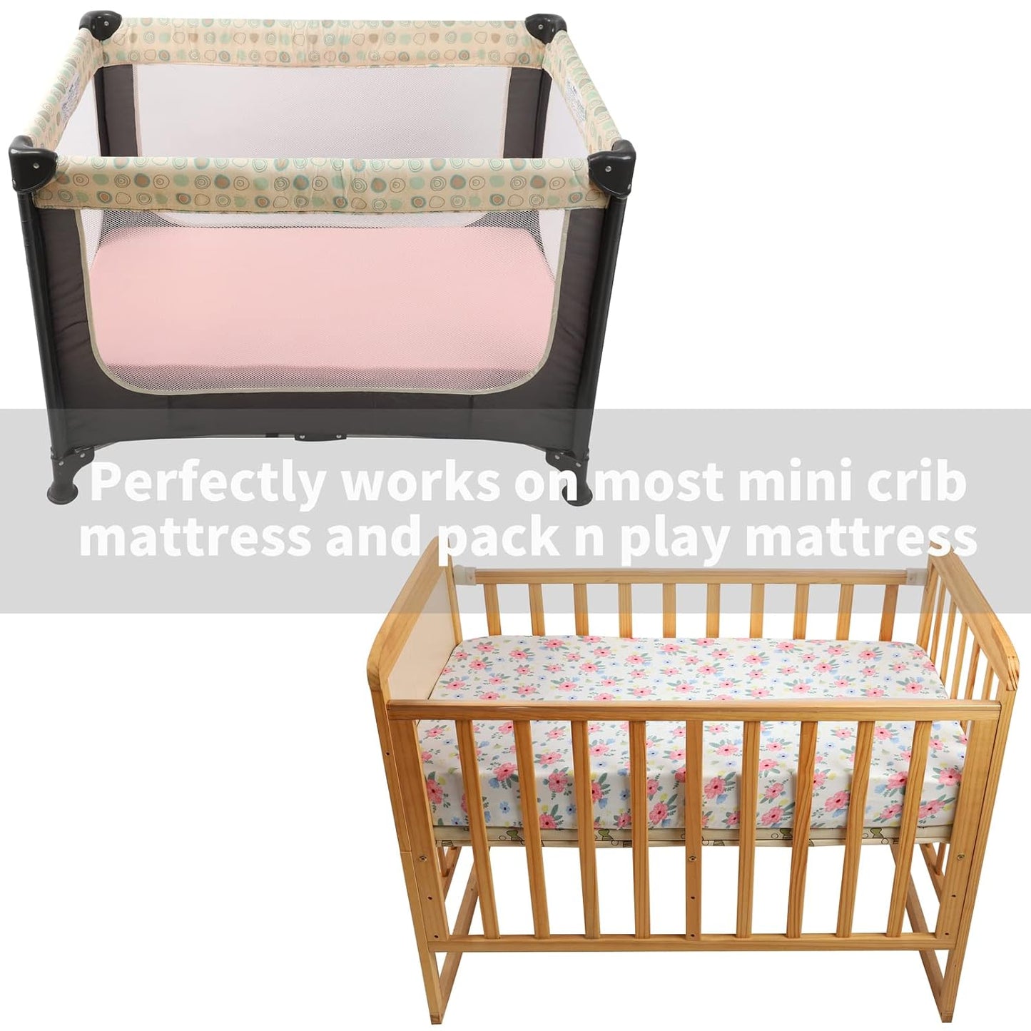 Onacosht Pack and Play Sheets 3 Pack for Baby Boy, Stretchy Jersey Knitted Portable Mini Crib Sheets Playard Mattress Cover, Woodland Animal Elephant Fox Lion Bear Giraffe Zebra Printing