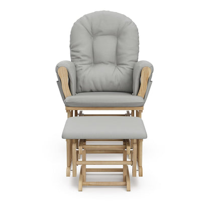 Storkcraft Premium Hoop Glider & Ottoman (White/Gray) — GREENGUARD Gold Certified Nursery Glider, Solid Wood Craftsmanship, Smooth-Gliding, Award-Winning - Colors B