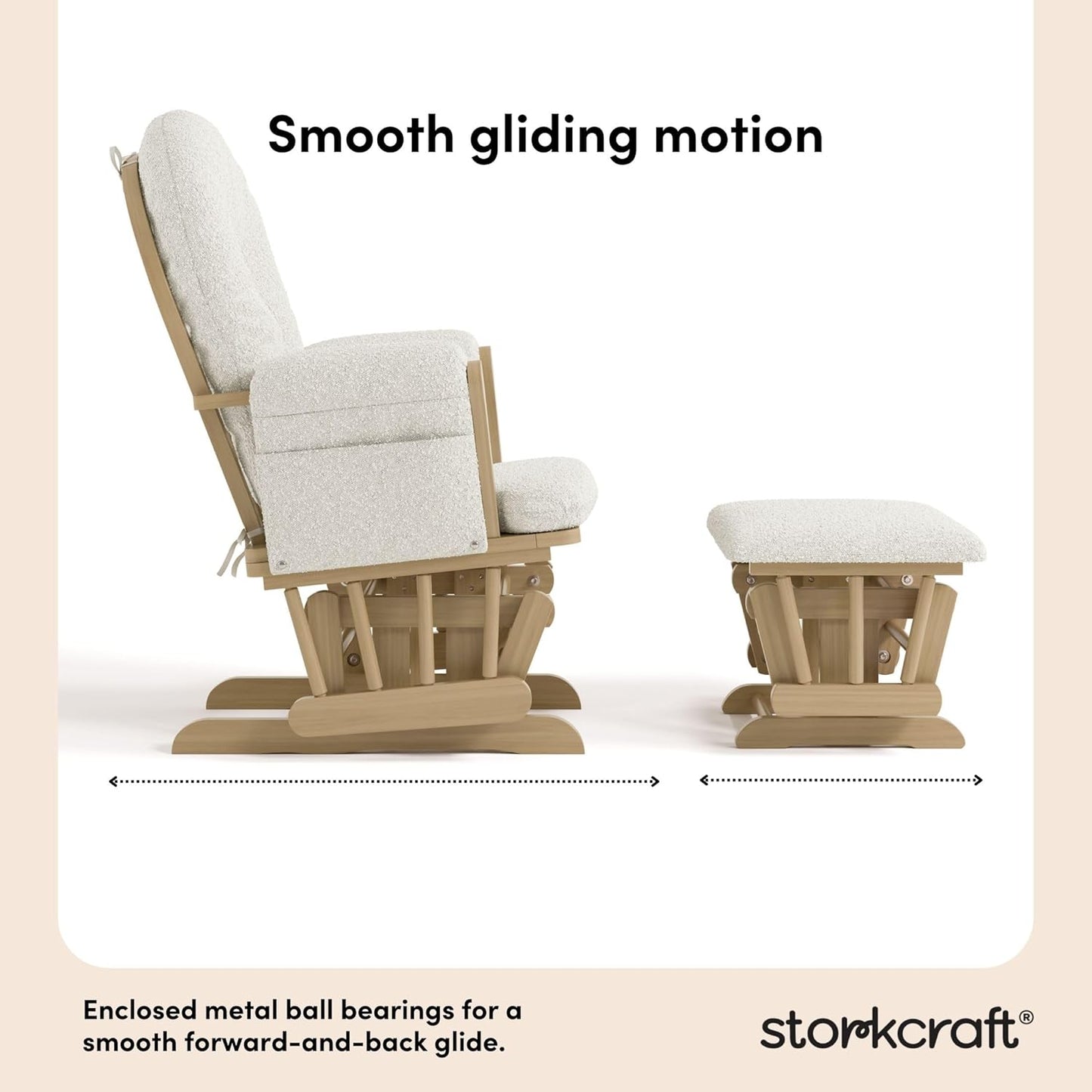 Storkcraft Premium Hoop Glider & Ottoman (Espresso/Gray Swirl) — GREENGUARD Gold Certified Nursery Glider, Solid Wood Craftsmanship, Smooth-Gliding Nursery Chair and Ottoman, Award-Winning - Colors B