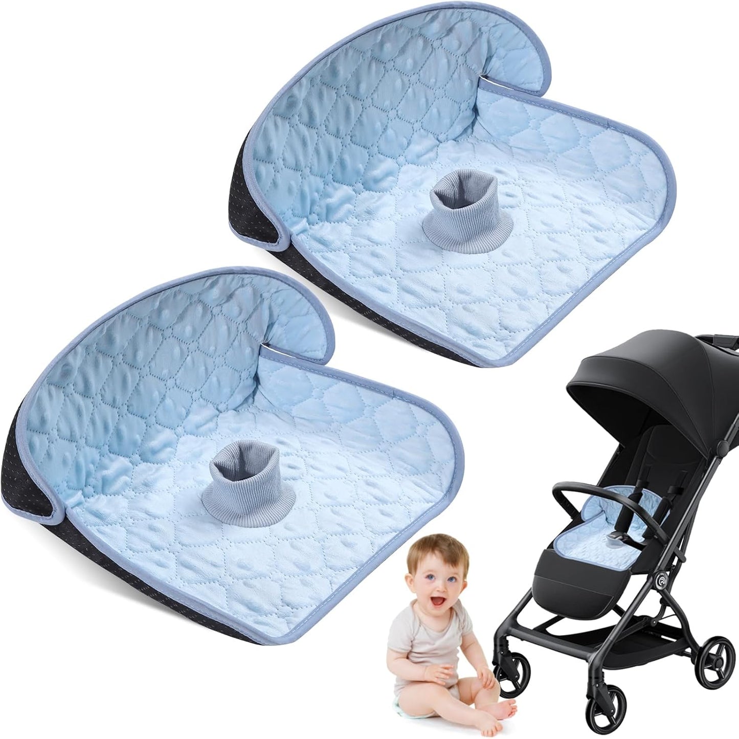 2 Pack Winter Car Seat Protector for Potty Training Piddle Pads Waterproof Carseat Protector for Baby Infant Toddler Machine Washable Liner for Child Safety Car Seat Stroller Dinner Chair (Black)