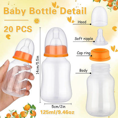 TrelaCo Bottle Chug Baby Shower Game 20 Pcs Baby Bottles Shower Favor with 1 Greenery Theme Sign for Gender Reveal Party Supplies Gifts(Green)