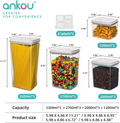 Ankou Formula Container - 1700ml Airtight Formula Dispenser One Button Handy Milk Powder Container BPA-Free Storage Containers with Scoop and Scraper Transparent 730g