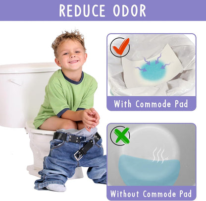 50 Packs Super Absorbent Urine Pads Portable Child Used with Travel Potty Bags Disposable Liners for Toddlers, Toilet Seat for Kids Pee Training