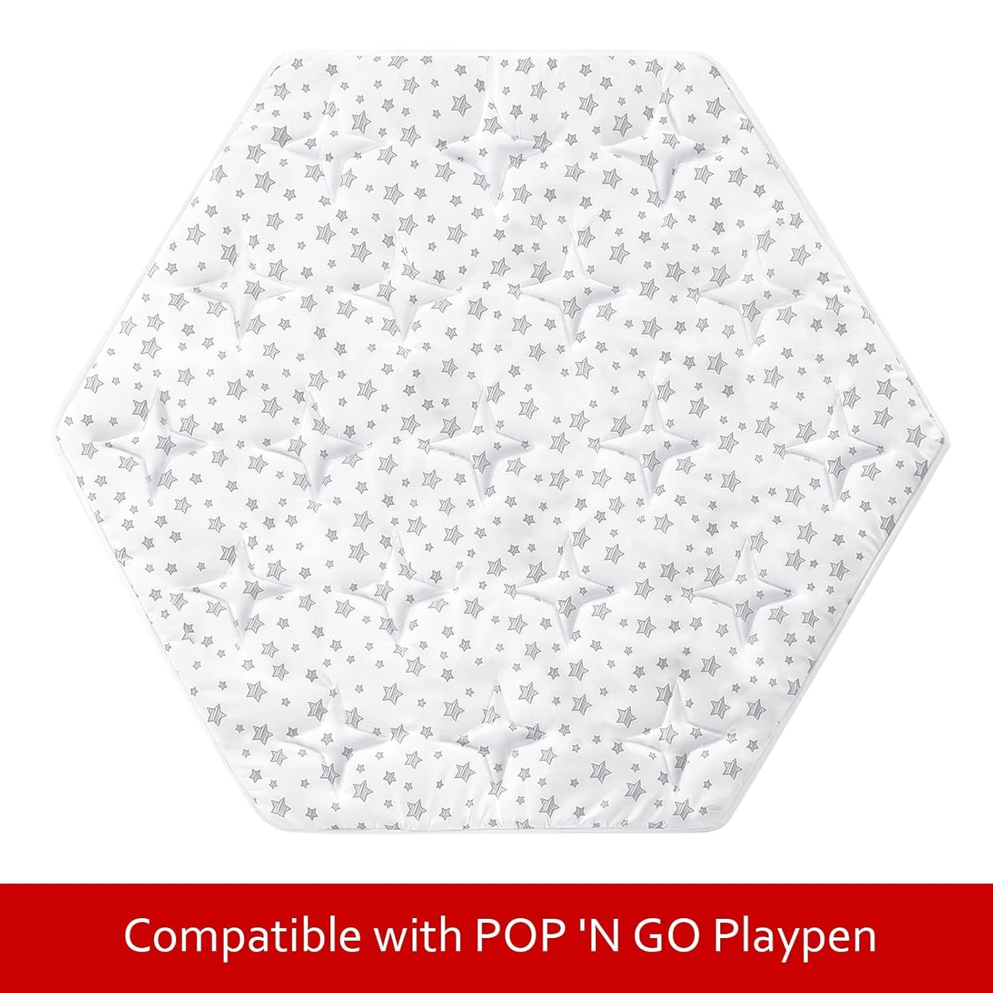 Octagon Playpen Mat Grey, Non Slip 8 Panel Playpen Mattress Mat Fits Regalo Extra Large Play Yard and hiccapop XL 69" Baby Playpen, Grey Star Octagon Playard Pad