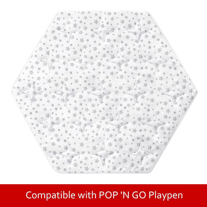 Octagon Playpen Mat Grey, Non Slip 8 Panel Playpen Mattress Mat Fits Regalo Extra Large Play Yard and hiccapop XL 69" Baby Playpen, Grey Star Octagon Playard Pad