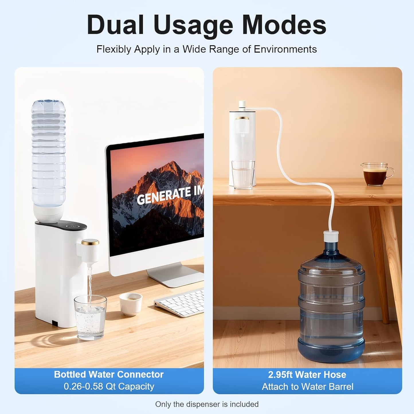1500W Instant Hot Water Dispenser, Bottle Warmer Formula Dispenser 5 Temperatures Choices Mineral/Bottled Water Dispenser Portable Water Warmer Dispenser for Travel, Hotel
