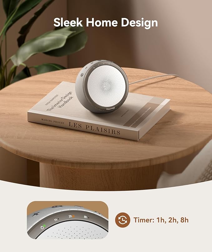 Dreamegg White Noise Machine for Adults - 10W Powerful Sound Machine with 29 Soothing Sounds, Noise Masking for Snoring, Traffic & Office Privacy, Ideal for Home, Travel & Deep Sleep