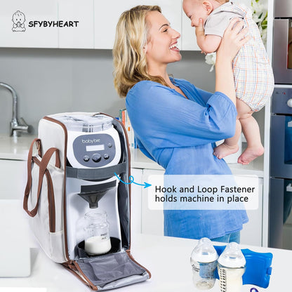 SFYBYHEART Carrying Case Compatible with Baby Brezza Formula Pro Mini Baby Formula Mixer Machine Carrying Bag - Baby Formula Mixer Travel Bag with Pockets for Baby Essential, Pumps, Baby Bottles