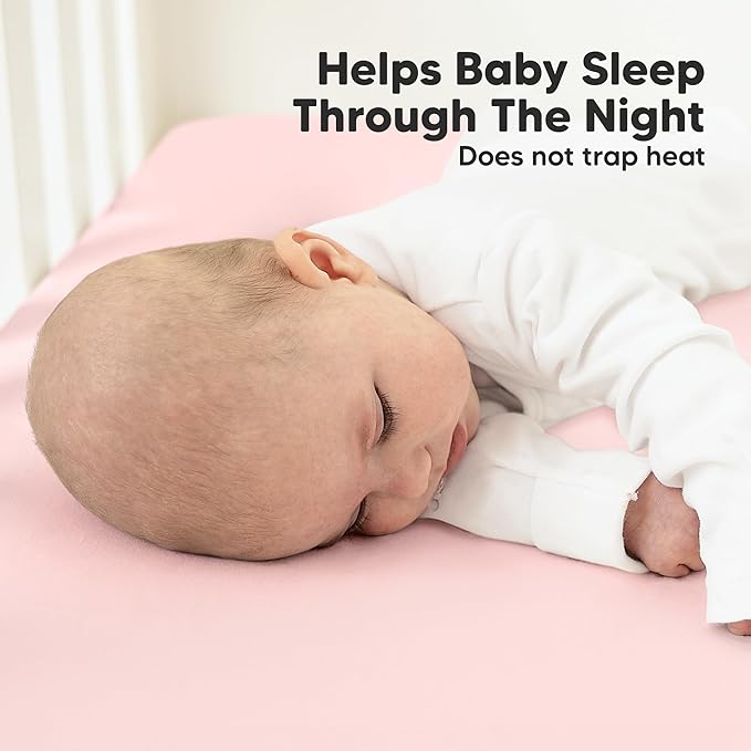 KeaBabies 2-Pack Organic Crib Sheets for Boys, Girls - 52x28 Fitted Crib Mattress Sheet Neutral, Breathable Jersey Cotton Cover for Baby Bed, Toddler Mattress, Soft & Cute Prints (Mist Rose)