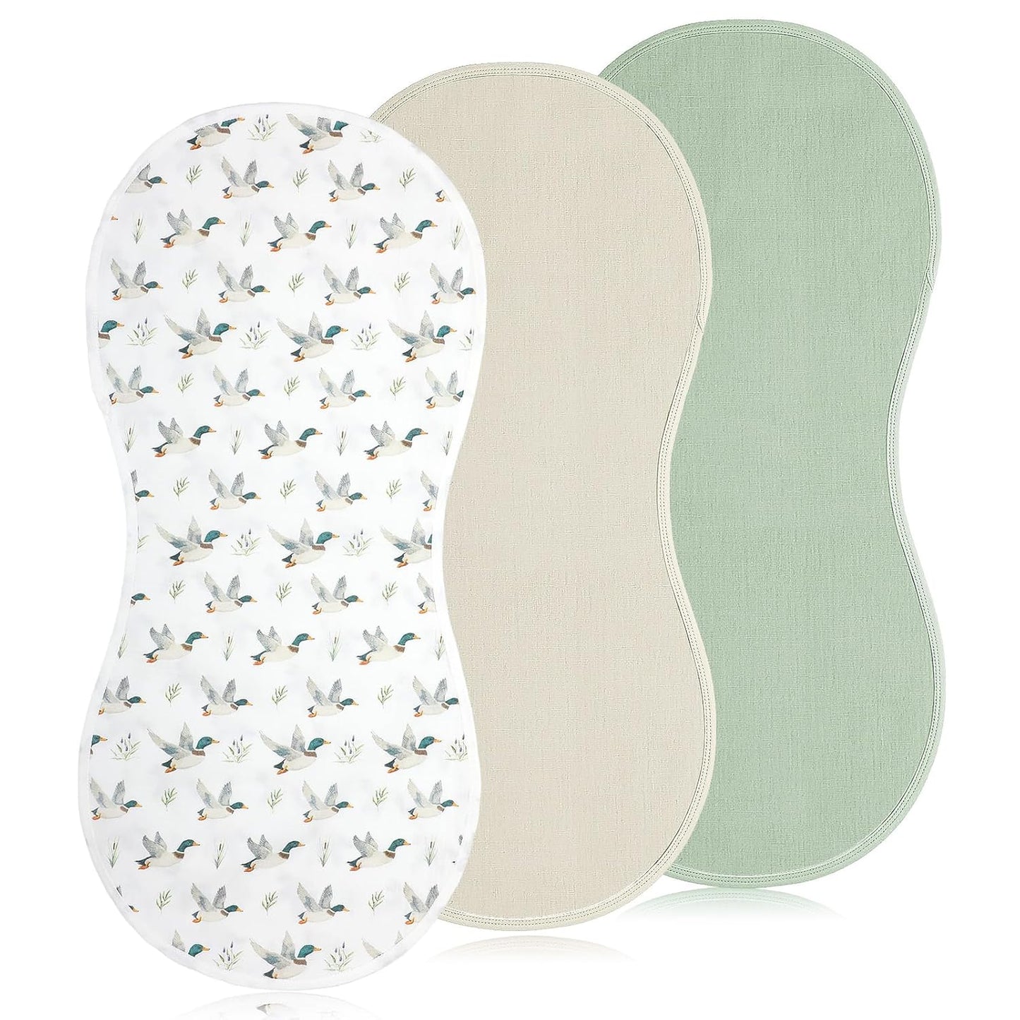 Hahafelt 3 Pcs Changing Pad Liners Fits in Peanut Shape Changing Pad Waterproof Diaper Mats Organic Cotton Peanut Mats are Warm on Baby's Back, Washable Reusable (Starry Style,Multicolor)