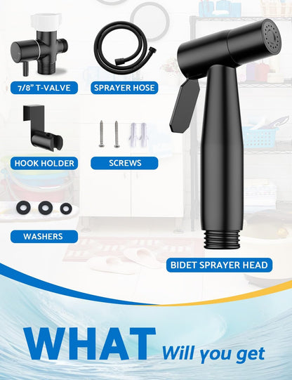 BRITULIF Handheld Bidet Sprayer for Toilet, Jet Sprayer for Toilet Muslim Shower, Adjustable Cloth Diaper Sprayer Bidets Attachment for Toilet, Toilet Bidet Sprayer with Bidet Hose for Feminine Wash