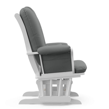 Storkcraft Tuscany Glider with Ottoman (Black/Gray) — GREENGUARD Gold Certified, Bonus Lumbar Cushion Included, Solid Wood Base, Smooth Motion, Award-Winning Nursery Rocking Chair, Glider and Ottoman