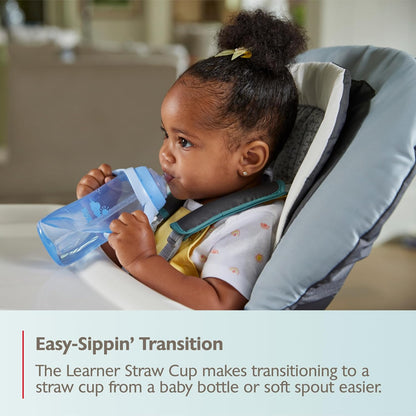 NUK Learner Straw Cup, 10oz, 2-Pack - Toddler Sippy Cup with Soft Straw for Easy Drinking, Suitable for Ages 8 Months and Up, Timeless Collection