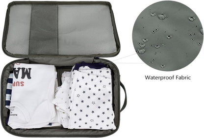 MOMIGO Baby Diaper Bag Organizer Pouches - 2 Pack Waterproof Pod Hanging Diaper Bag Cute Bear Mesh Bag Reusable, Washable or Baby Cloth Diapers