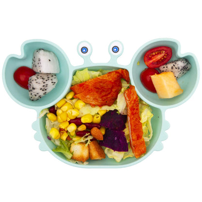 Linowos Silicone Suction Plate for Toddlers - Self Feeding Training Divided Plate Dish and Bowl for Baby and Toddler, Fits for Most Highchairs Trays, BPA Free Microwave Dishwasher Safe