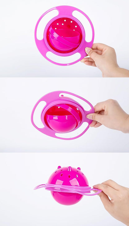 Berry President Baby Bowls with Suction Base, Spill-Proof Lid, Temperature-Sensing Spoon, Binaural Design Bowl for Babies Kids children Toddlers, First Stage Self Feeding (Pack of 3)