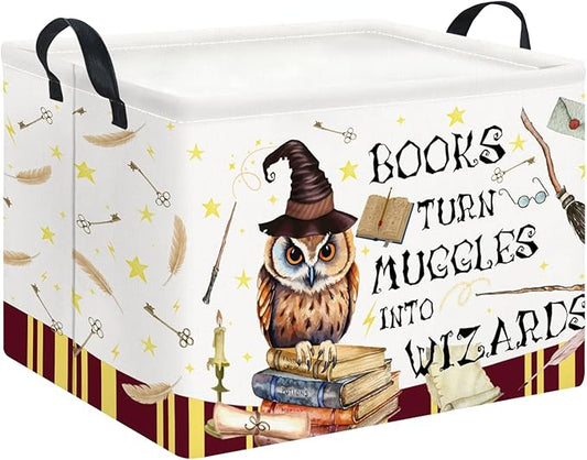 Rectangle Storage Basket with Handles,Collapsible Storage Bin,Books Box,Gift Basket(Magic)
