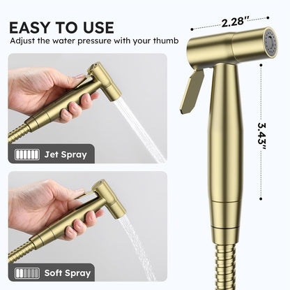 Arofa Handheld Bidet Sprayer for Toilet - 2 Pack Bidets Faucet for Existing Toilets Cloth Diaper Jet Sprayer, Stainless Steel Muslim Shower with Bidet Hose for Feminine Wash