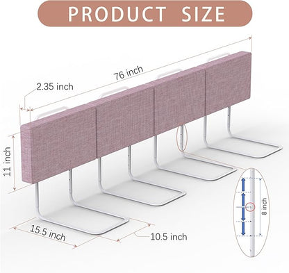 Bed Rail, Bed Bumper for Toddlers, Kid, 78.7 Inch Bed Side Rails Safety for Queen, King, Full, Twin, Bunk, Dorm Beds to Prevent Falls, Bed Barrier for Dogs, Easy Installation (Pink, 4 Packs)