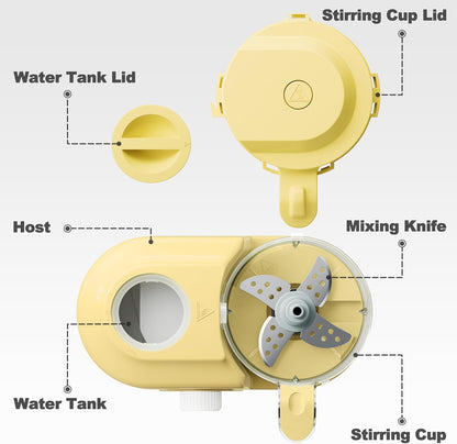 Baby Food Maker, One Button Rotate Control Baby Food Processor, Baby Puree Maker with Steaming and Grinding Functions, Baby Food Steamer and Blender, Yellow