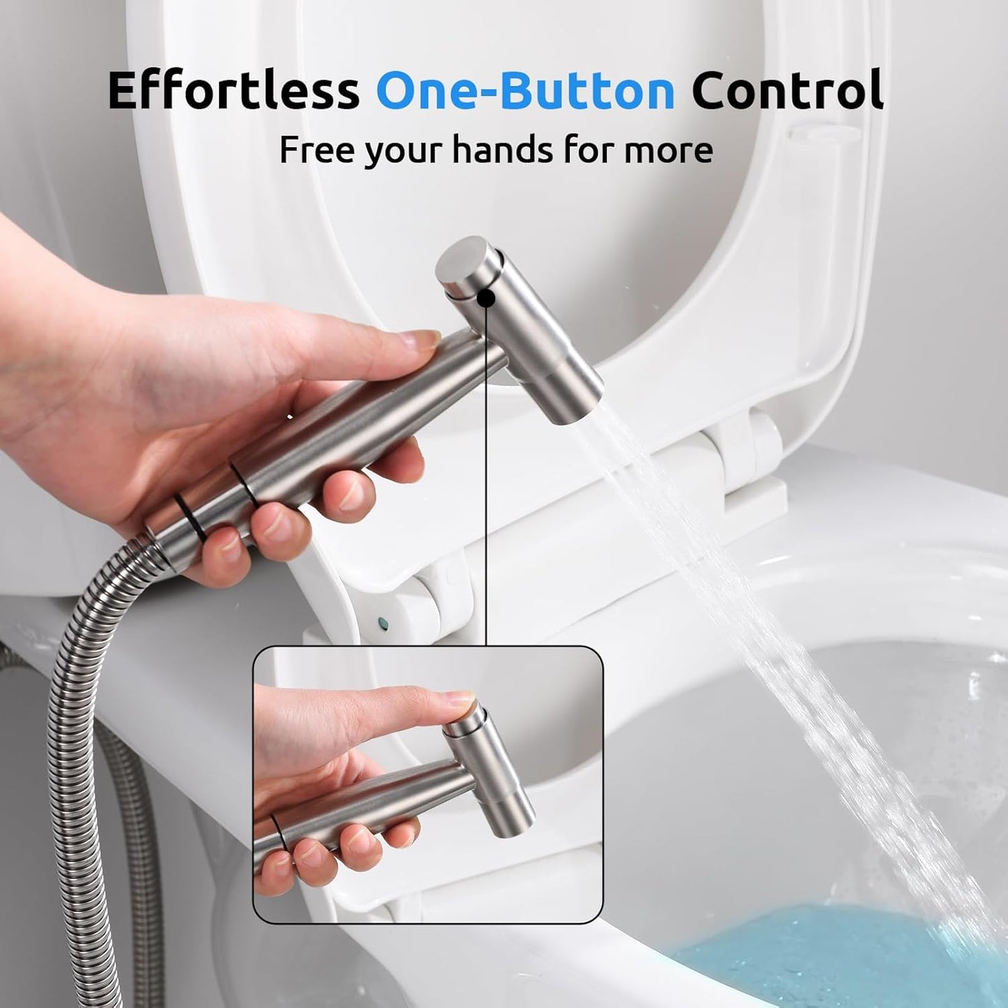 Arofa Handheld Bidet Sprayer for Toilet - 2 Pack Bidets Faucet for Existing Toilets Cloth Diaper Jet Sprayer, Stainless Steel Muslim Shower with Bidet Hose for Feminine Wash