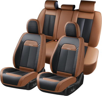FLORICH Car Seat Covers Full Set, Automotive Seat Covers, Black Car Seat Cover, Waterproof Seat Protectors Universal fit for Car Truck Van SUV - Black