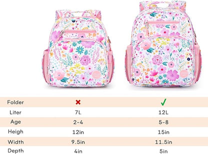 mibasies Toddler Backpack for Girls 2-4: Preschool Kindergarten Backpack - Cute Kids Backpacks for Girls - Strawberry Red