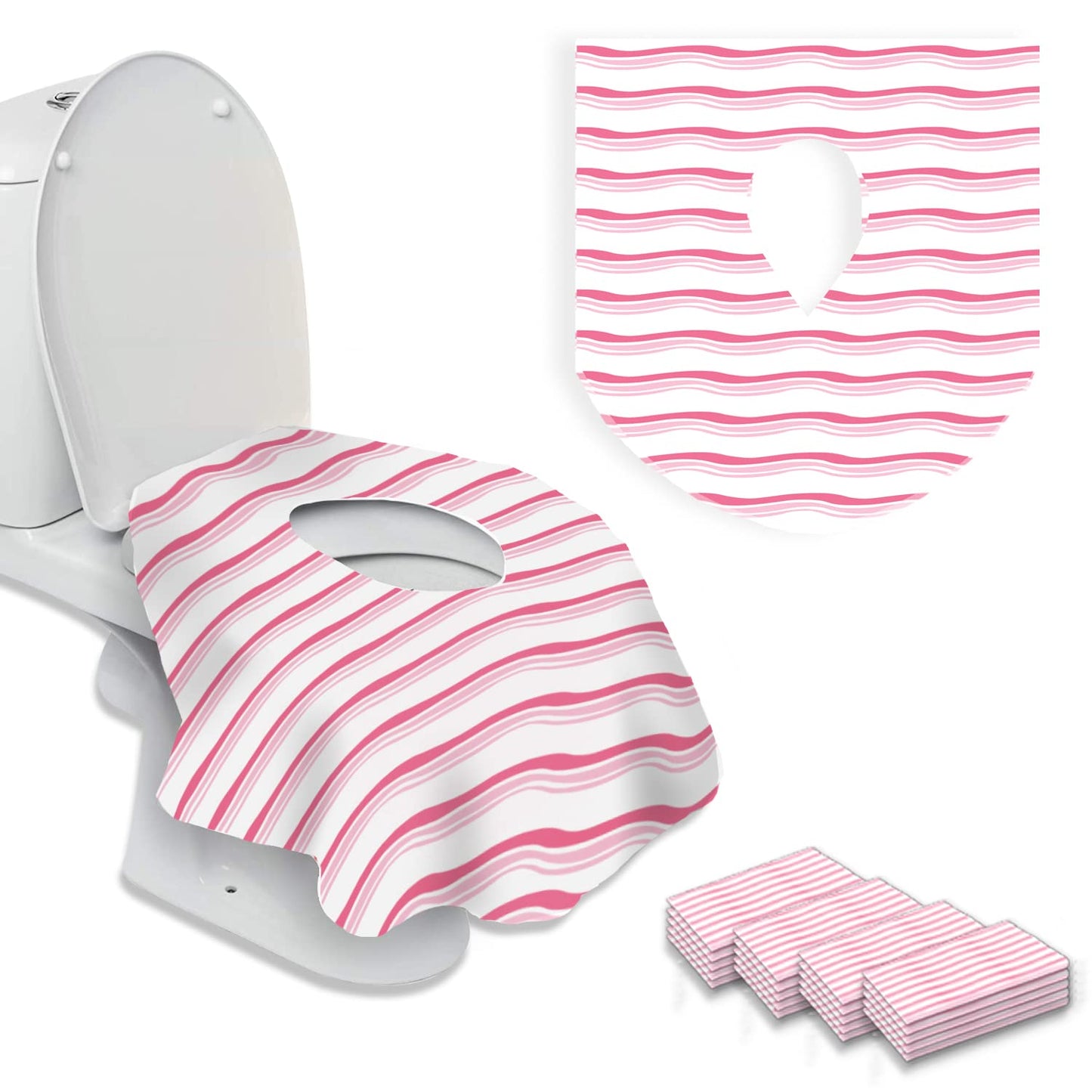 20 Extra Large Toilet Seat Covers Disposable for Kids & Adults-Toilet Covers Disposable for travel-Toddler Toilet Seat Cover Liners for Potty Training-Individually Wrapped-Waterproof (Bees)