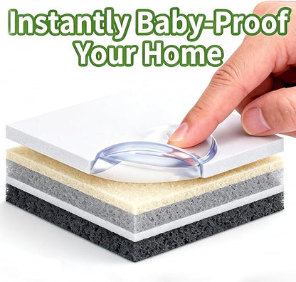 Extra Large & Ultra-Safe Baby Corner Protector Guards - 16-Piece Transparent Table Corner Protectors for Furniture, Super Strong Adhesive, Easy to Install Child Safety Set(Transparent Round)