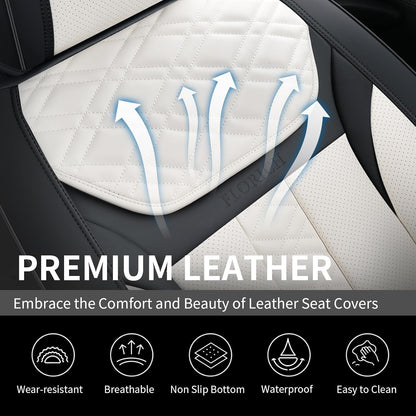 FLORICH Car Seat Covers Full Set, Automotive Seat Covers, Black Car Seat Cover, Waterproof Seat Protectors Universal fit for Car Truck Van SUV - Black