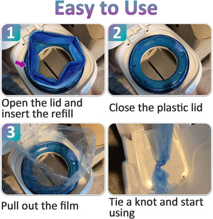 30 Pcs Diaper Pail Refills, Leakproof & Odor-Control Disposal Bags with Easy Cut & Tie Design (Not Include Cartridge)