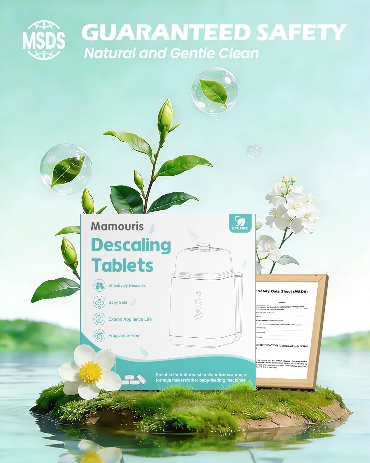 Descaling Tablets 36 Count: for Momcozy Baby Brezza Grownsy Papablic Bottle Washers, Detergent Washing Tablets for All Brands Baby Bottle Washer Machine Warmer Sterilizers Formula Maker