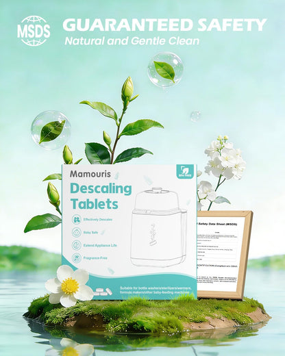 Descaling Tablets 36 Count: for Momcozy Baby Brezza Grownsy Papablic Bottle Washers, Detergent Washing Tablets for All Brands Baby Bottle Washer Machine Warmer Sterilizers Formula Maker