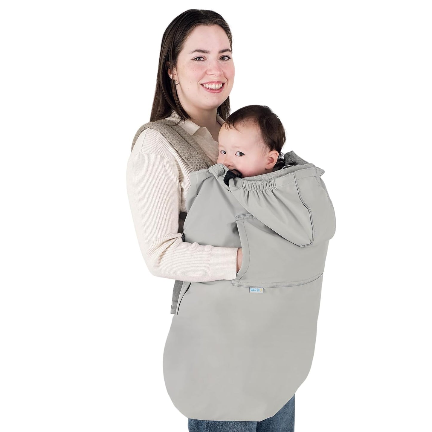 JAN & JUL Waterproof Baby Rain Cover with Hood and Pockets, Universal for Baby Carriers and Strollers (Black)