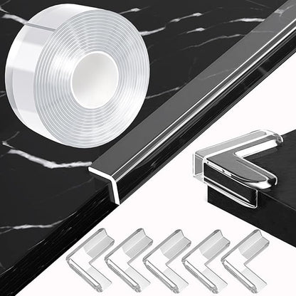 1.18 in x 16.4 FT,Clear Edge Corner Protector Baby Proofing with 6 Corners,Self Adhesive Protective Bumper Guards for Cabinet Door Desk Glass Table Bed Furniture,Kitchen Countertop